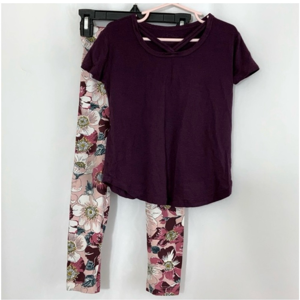Joe Fresh Kids Matching Set - Maroon and Floral Size XS (4-5)